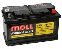 Аккумулятор автомобильный MOLL Kamina 80SR 680A (о.п.) низкий